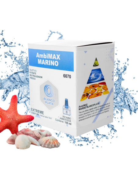 RECAMBIO AMBIMAX FRAGANCIA MARINO EXTREM 100ML 30 DÍAS DE DURACIÓN. FRESCOR Y NEUTRALIZADOR DE MALOS OLORES