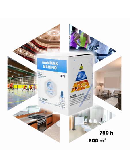 RECAMBIO AMBIMAX FRAGANCIA MARINO EXTREM 100ML 30 DÍAS DE DURACIÓN. FRESCOR Y NEUTRALIZADOR DE MALOS OLORES